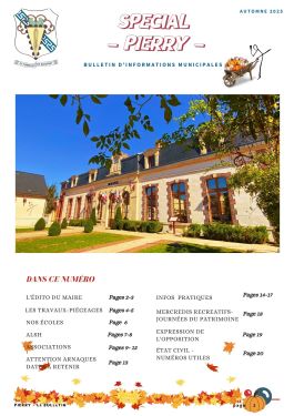 couverture spécial pierry automne 2025
