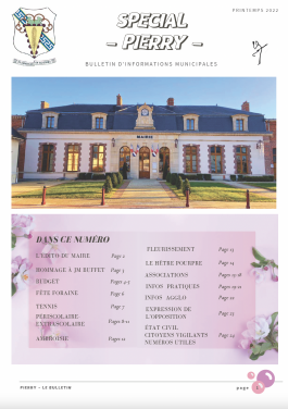 Bulletin municipal spécial Pierry - Printemps 2022