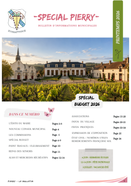 couverture spécial pierry printemps 2026